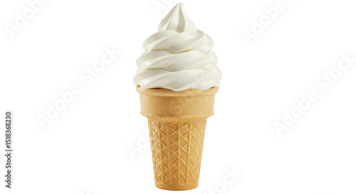 Isolated Soft Serve Ice Cream Cone