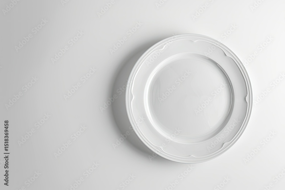 High Detail Visual of a White Plate with a White Circle on it High Detail Visual of a White Plate with a White Circle on it