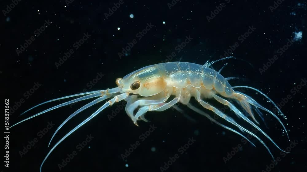 custom made wallpaper toronto digitalTransparent shrimp swimming in deep ocean waters at night