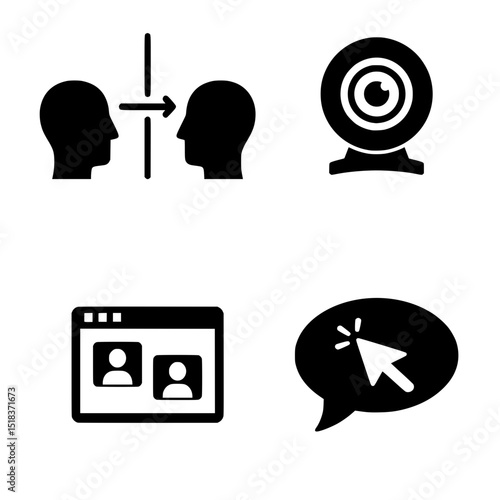 Online Therapy Virtual Interaction & Presence Icons