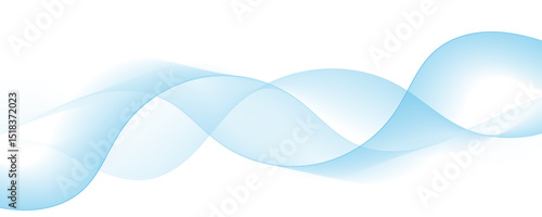 Blue wave curve lines abstract background with flowing particles. Digital energy waves technology concept. Modern backdrop design for business, presentation, banner.
