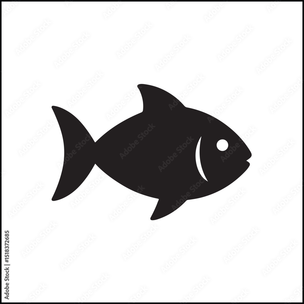 Fish Monochrome Silhouette Minimal Vector
