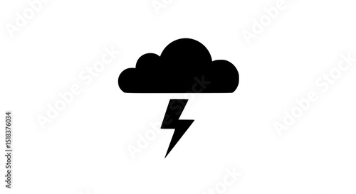 A black cloud with a lightning bolt in the middle