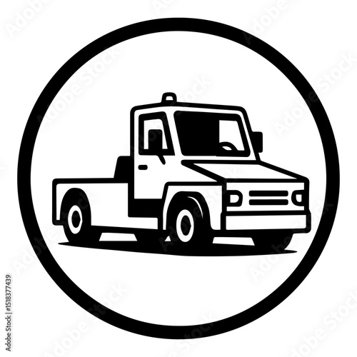 Airport pushback tug icon with transparent background aircraft ground support vehicle airport equipment symbol
