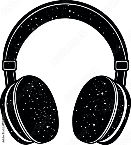 blue glitter headphones in y2k chrome Shallotte on white background
