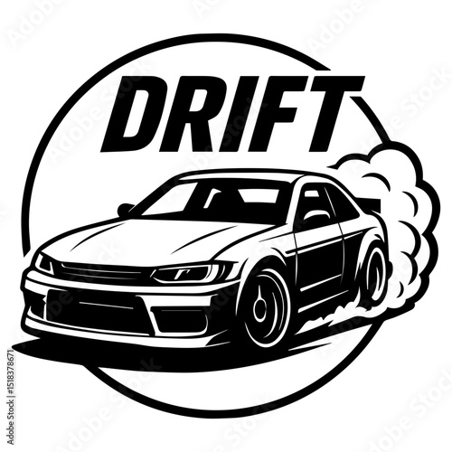 Drift car icon with transparent background high performance racing vehicle sideways driving motorsport symbol
