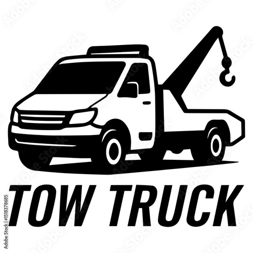 Tow truck icon with transparent background vehicle recovery heavy duty truck roadside assistance symbol
