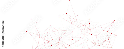 Abstract white red digital technology futuristic communication high tech concept background. Technology dots lines connect network background.