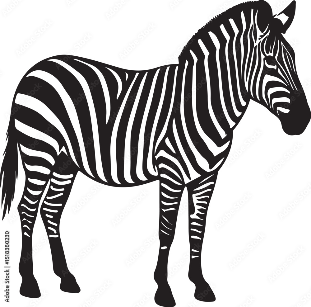 Fototapeta premium Zebra's Icon or Logo silhouette Vector Image with white background