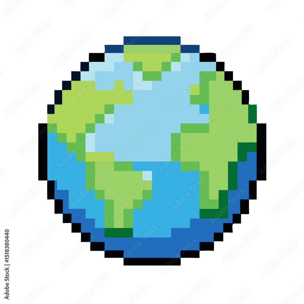 Earth icon in pixel art style
Earth icon in pixel art style