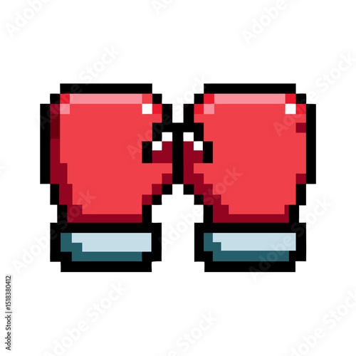 Boxing gloves icon in pixel art style