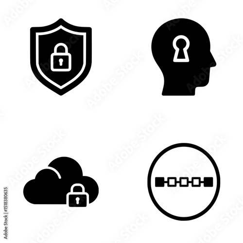 Telehealth Security & Privacy Vector Icon Set