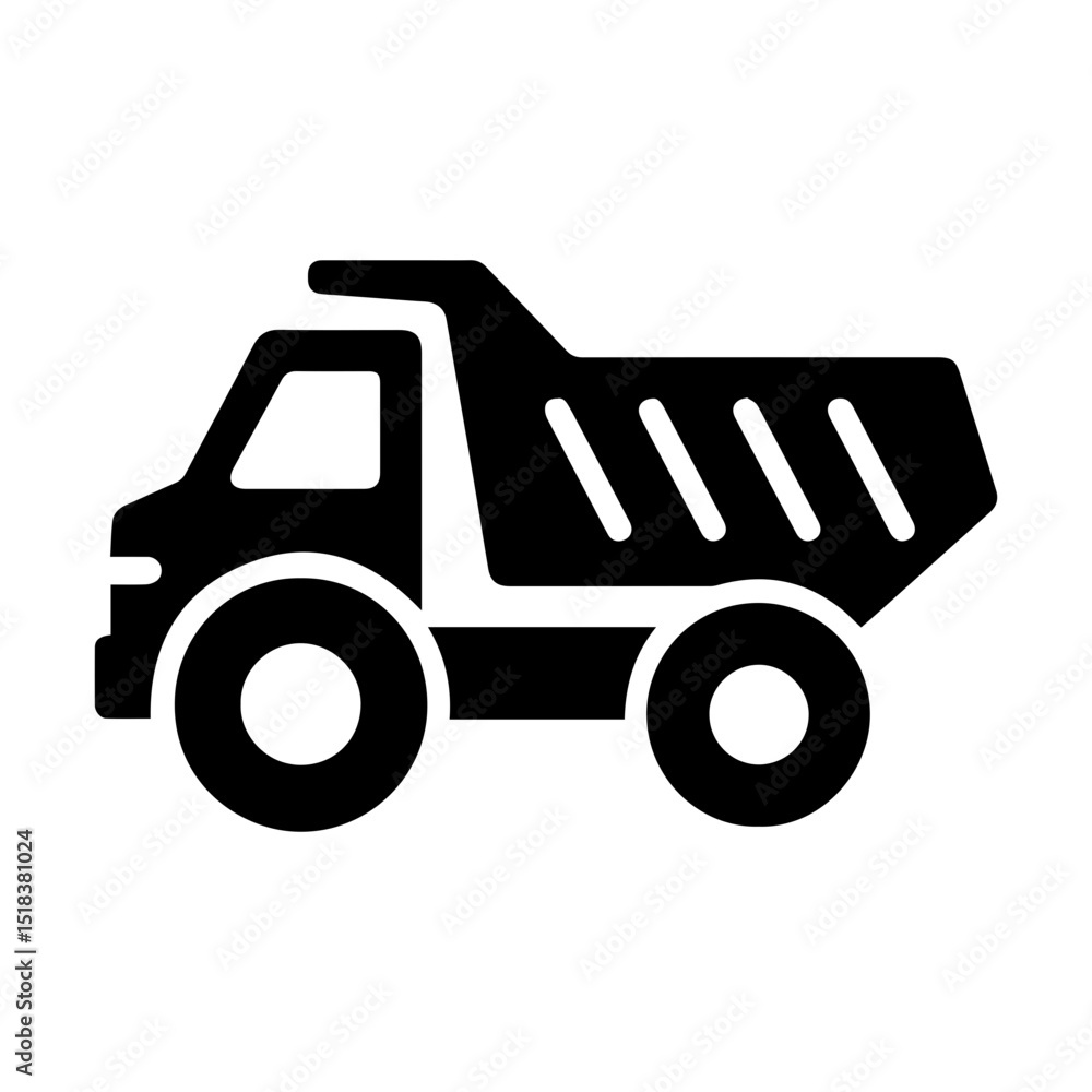 Naklejka premium Dump truck icon in transparent background 