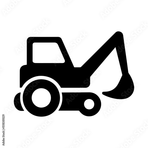 Excavator icon in transparent background
