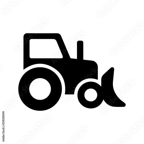 Bulldozer icon in transparent background
