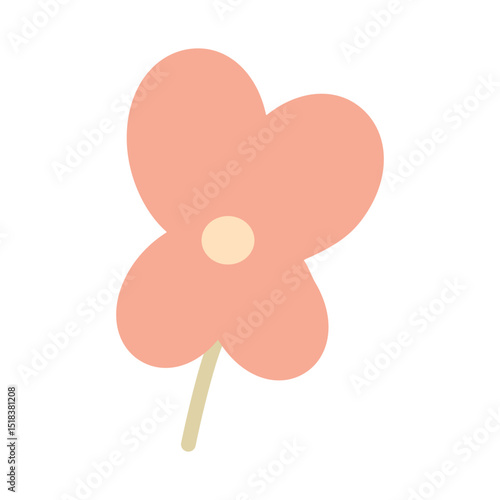 Illustration depicting a flower symbolizing women's health, in pastel shades, on a white background