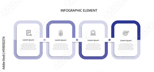 Design template infographic. 4 step columns with icons. Timeline process infograph for presentation, worksheet, visualization and web graphic design 