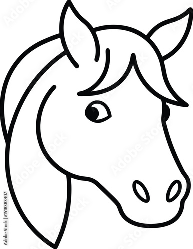 Elegant Horse Head Line Art Simple, Clean Vector Illustration