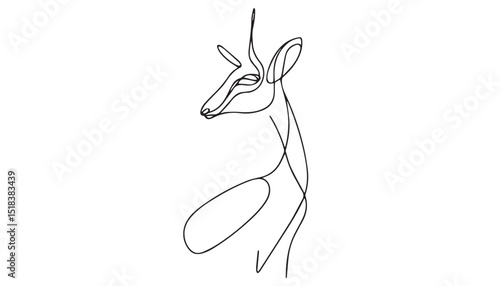 Continuous one single minimal line drawing Dik-dik