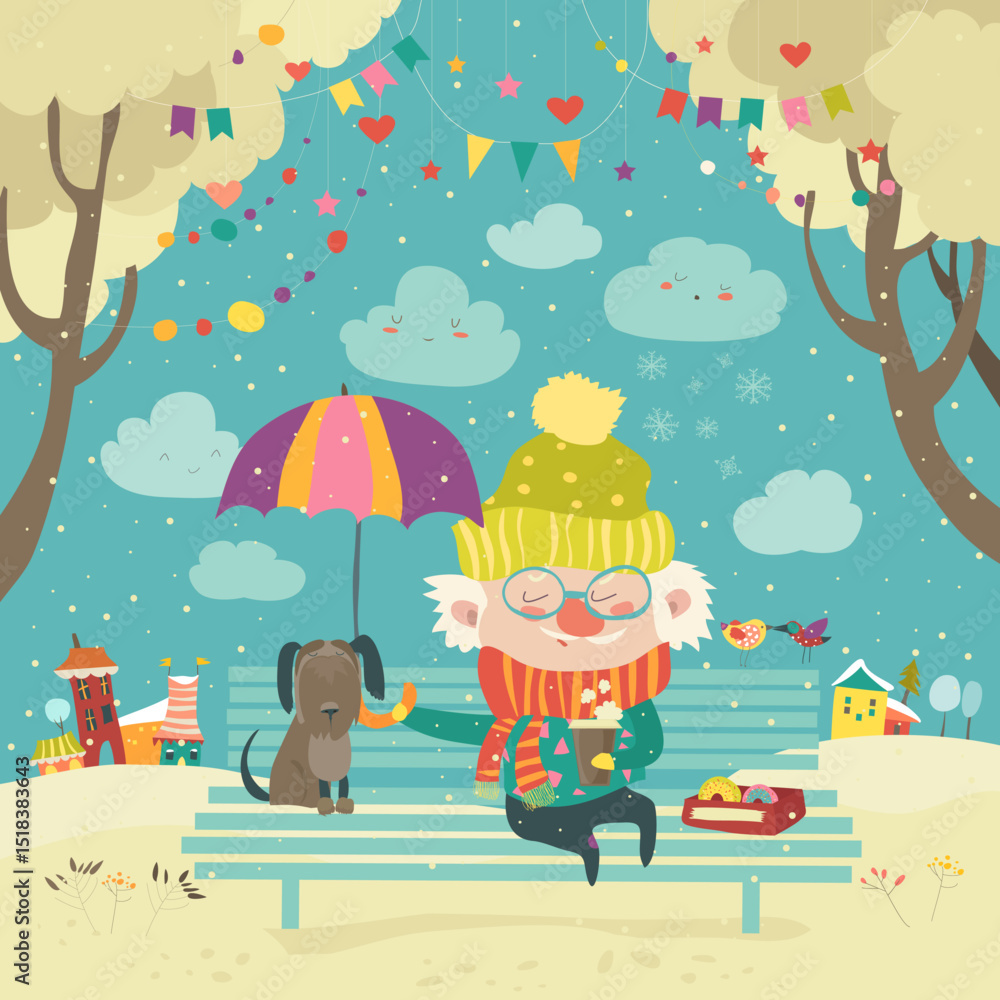 Obraz premium Hand-drawn cute cartoon animal poster templates, interesting children's flat vector illustrations, and cheerful festival backgrounds