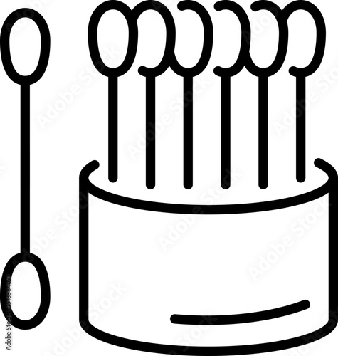Cotton swabs in container icon - Editable Stroke SVG, fully scalable.
