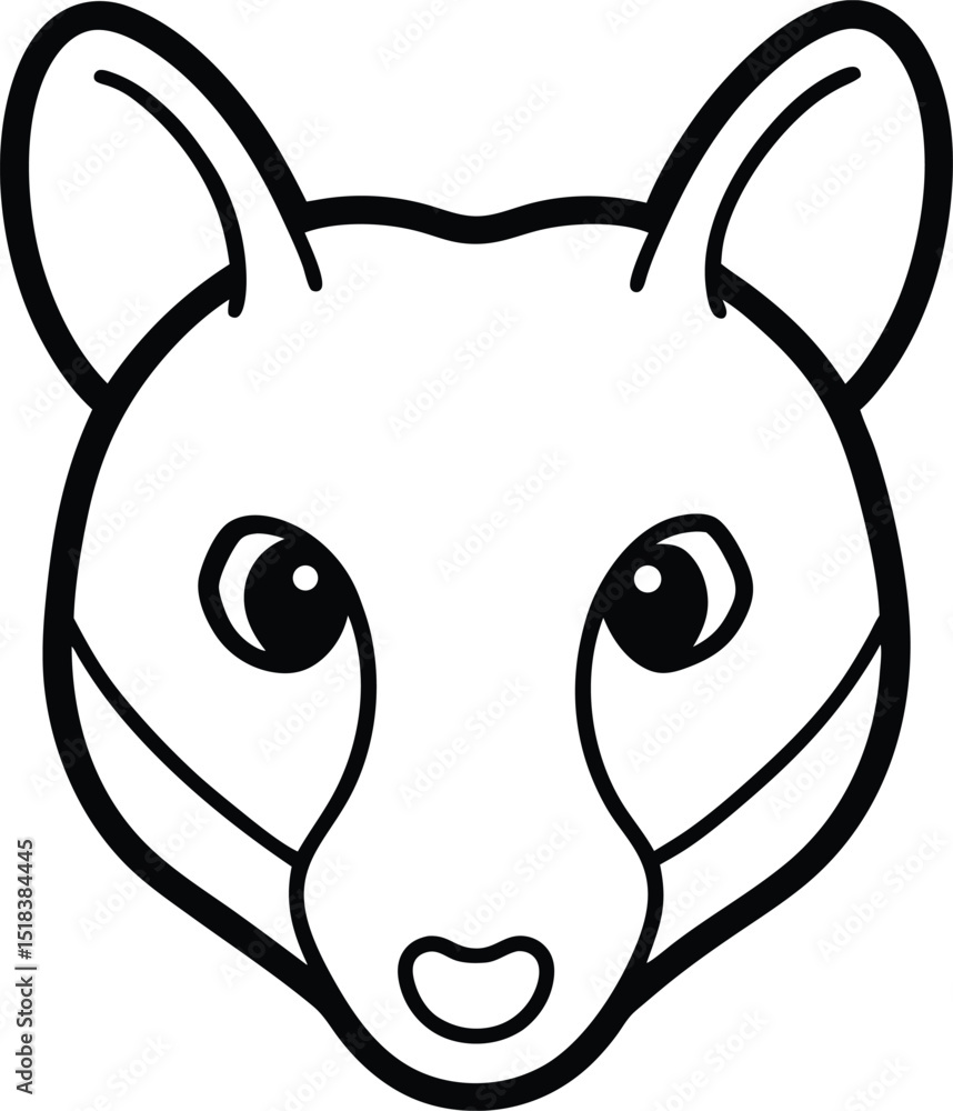 Adorable Fox Face Line Art Simple, Clean Vector Illustration Adorable Fox Face Line Art Simple, Clean Vector Illustration