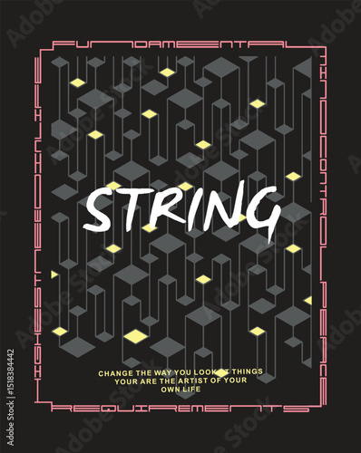 String typo design with background texture for print fashion and graphic