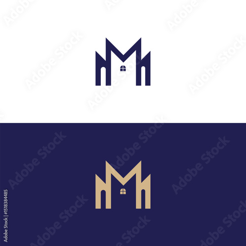 letter mm with city logo icon design vector design template inspiration