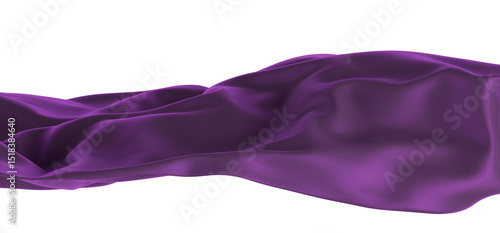 A purple satin fabric drape...