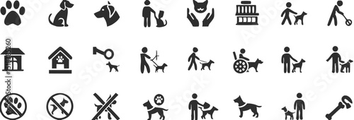 Flat Minimalist Human Anatomy and Concept Icon Set – Black and White Stylized Symbol Collection for UI and Infographics.