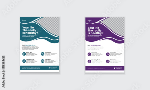 Modern healthcare medical flyer template layout design for print
