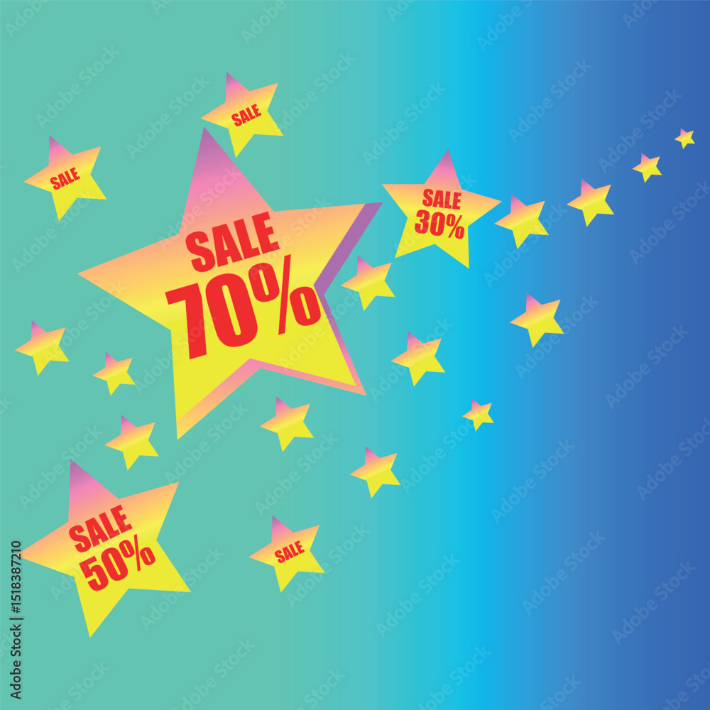 Sale, discounts,  Star, discounts are falling. shop. 