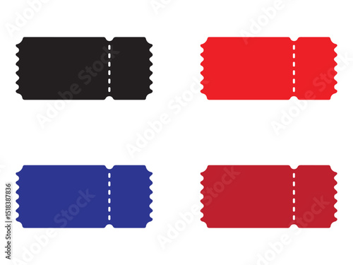 Four colorful ticket stubs