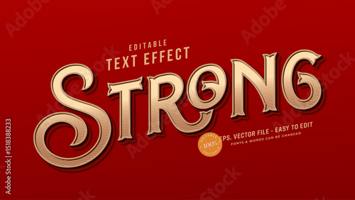 Victorian text effect, editable strong words with vintage text style.