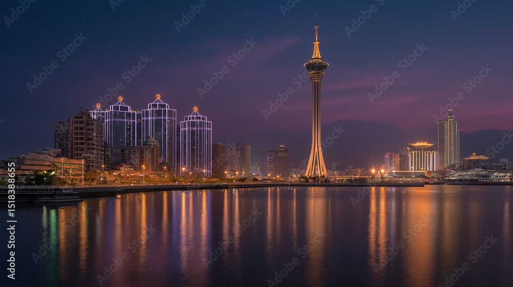Naklejka premium Aerial view of Macau skyline.