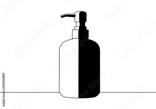 Black and white soap dispenser in minimalist design  