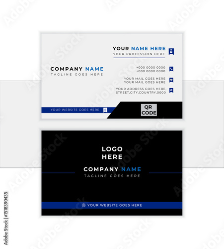 modern & creative Business card design template, Clean professional business card template, visiting card, business card template.
