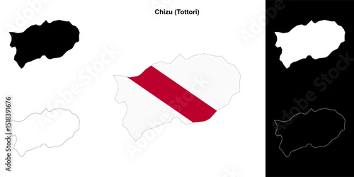 Chizu (Tottori) outline map set