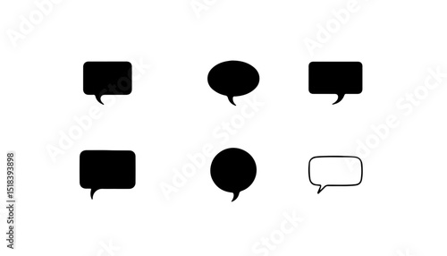 Conversation message doodle icon set collection