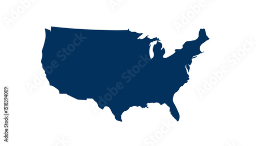 United States US map vector illustration on transparent background