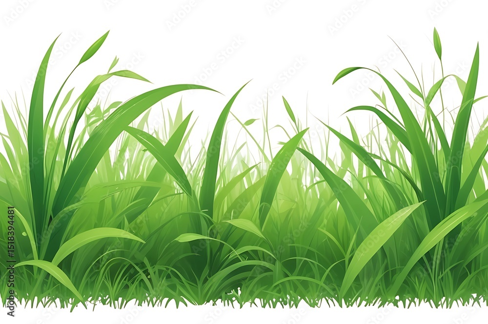 Fototapeta premium fresh green grass isolated on white background. Spring, Summer element design
