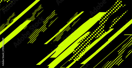 Geometric yellow stripes pattern on black - perfect for art exhibitions