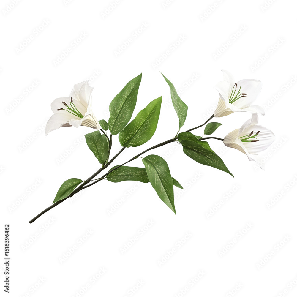 Obraz premium White lily flowers isolated on a white background