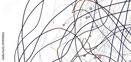Abstract 3d render, network...