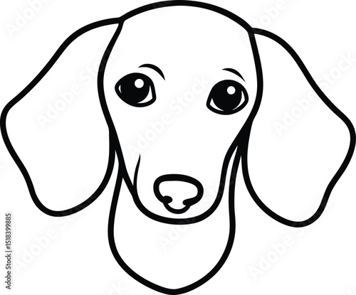 Adorable Dachshund Illustration  A Simple Line Art Drawing of a Charming Sausage Dog