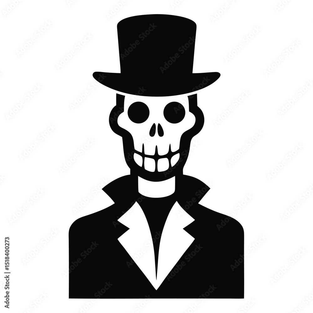 Skeleton gentleman in top hat halloween costume Skeleton gentleman in top hat halloween costume