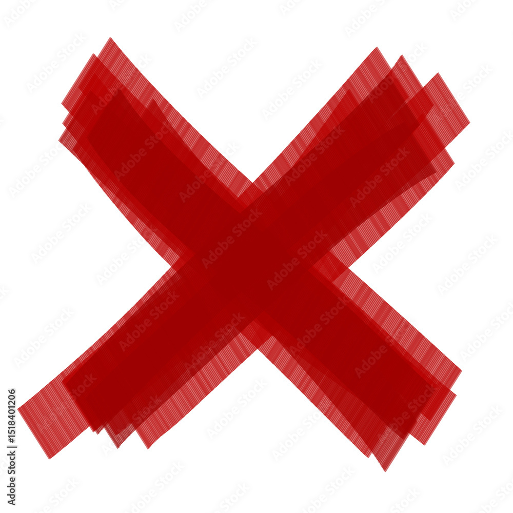 Obraz premium Grunge Red Marker Pen Hand-Drawn X Cross Mark. Wrong mark illustration 