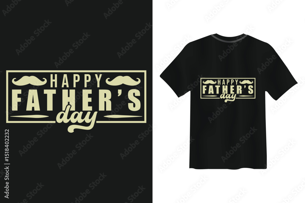 Naklejka premium Happy father's day text design on a black t shirt