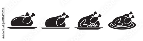 Chicken roast icon. Chicken, fried chicken leg. Chicken icon symbol. Vector illustration eps 10