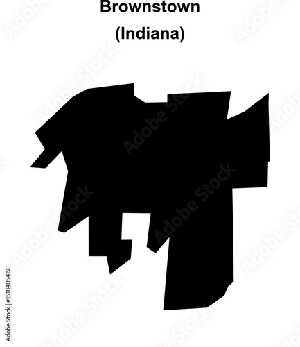 Brownstown (Indiana) blank outline map
